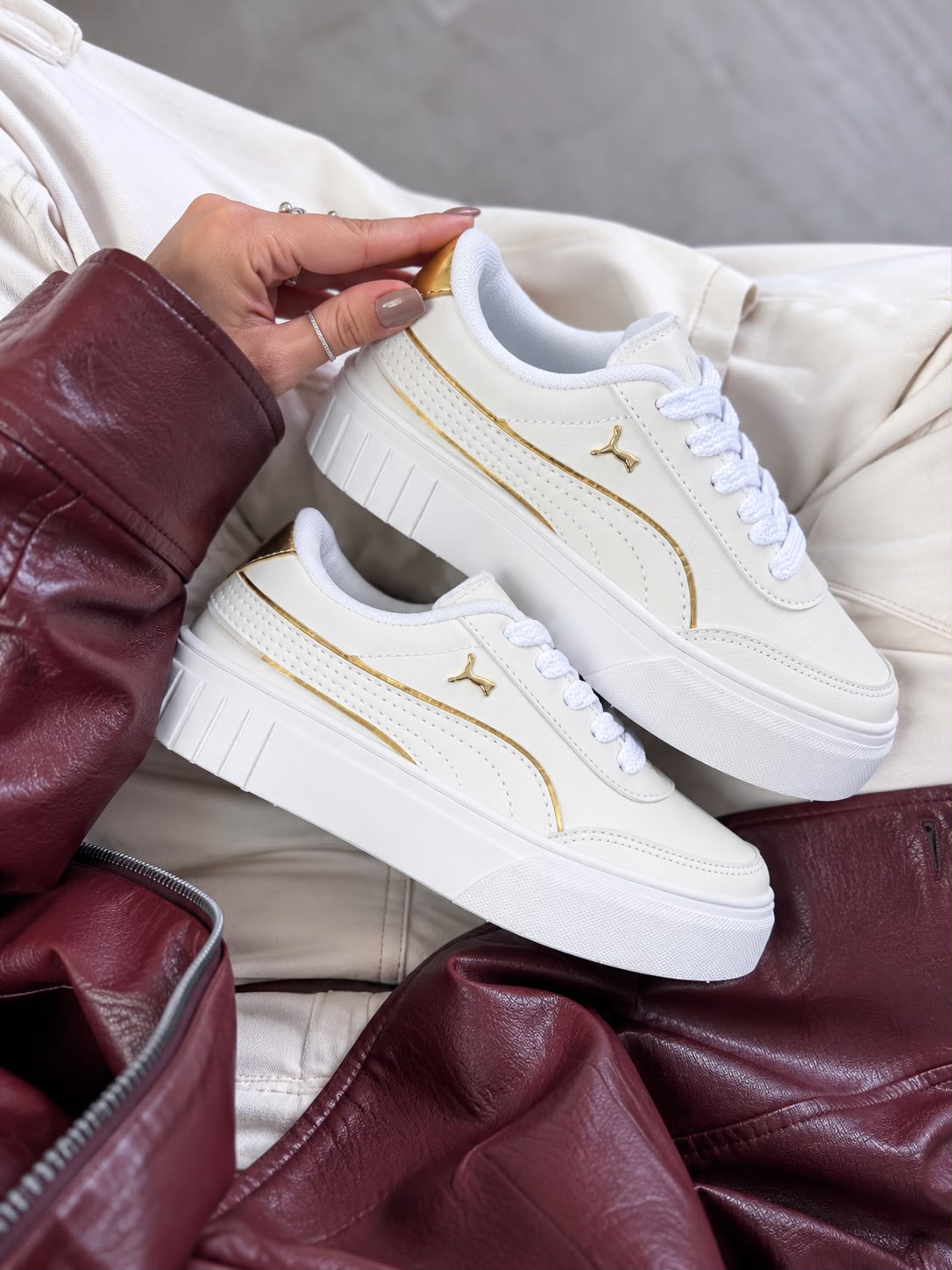 Puma Feminino — Branco & Dourado